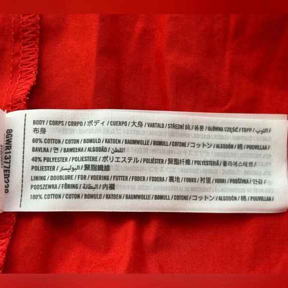 Abercrombie & Fitch Red Short Puff Sleeve Elastic Waist Short Scarlet Dress Sm - Picture 4 of 5